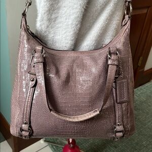Coach  Alexandra  lavender croc embossed patent leather  shoulder bag  Rare find